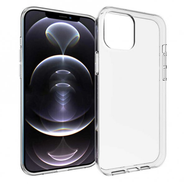 Apple  iPhone 14 Pro Max Kılıf Şeffaf Esnek Kamera Korumalı Silikon -SÜPER-