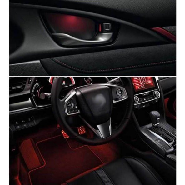 Oled Garaj Honda Civic FC5 İçin Uyumlu Kapı İç ve Ayak Altı Aydınlatma Kırmızı Renk