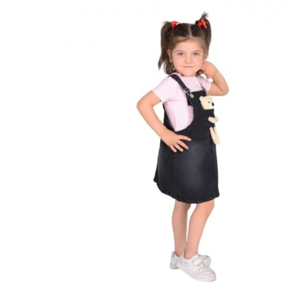 Tati Kot Ayıcıklı Likralı  Etek Kız Çocuk Salopet1287