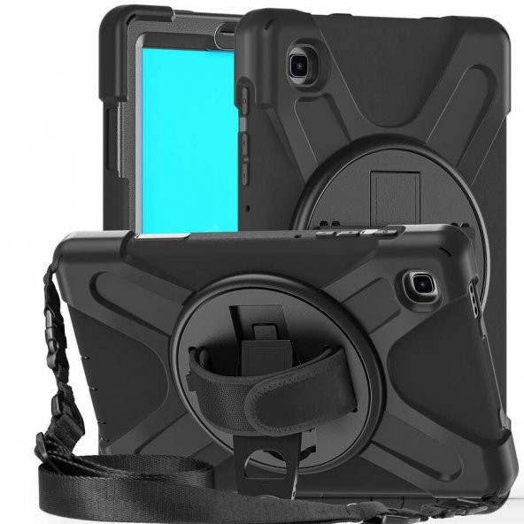 Samsung Galaxy Tab A7 Lite T220 T225 T227 Kılıf Askılı Standlı Tank Koruyucu Dönen -DEFENDER-
