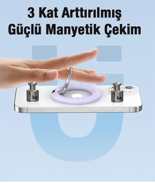 Coofbe Magsafe Mıknatıslı İphone 12 13 14 Seri Telefon Arkası Yüzük Tutucu İphone Masaüstü Stand - 9