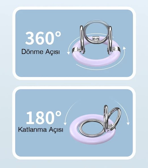 Coofbe Magsafe Mıknatıslı İphone 12 13 14 Seri Telefon Arkası Yüzük Tutucu İphone Masaüstü Stand - 8