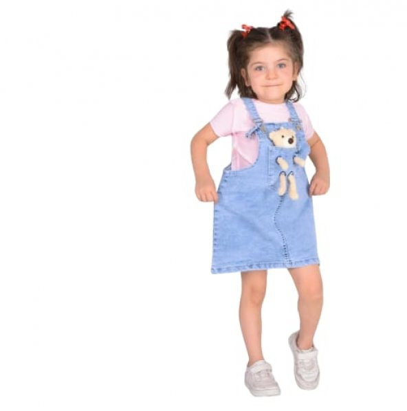 Tati Kot Ayıcıklı Likralı  Etek Kız Çocuk Salopet1292