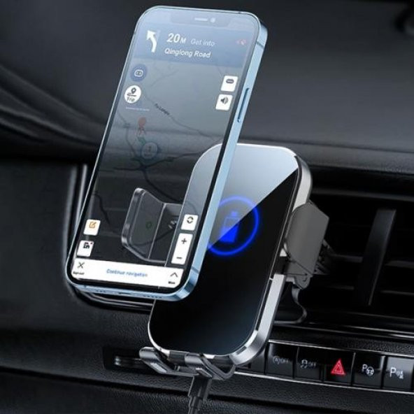 Coofbe Super Şarj 15W Akıllı Isı Kontrollü Kablosuz Araç Şarjı Araç İçi Telefon Tutucu 15W Ultra Hız - 2