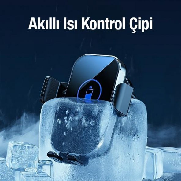 Coofbe Super Şarj 15W Akıllı Isı Kontrollü Kablosuz Araç Şarjı Araç İçi Telefon Tutucu 15W Ultra Hız - 5