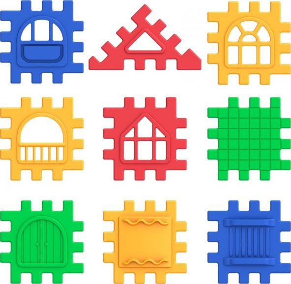 Dede Puzzle City 3D Yapı ve Tasarım Blokları 128 Parça - 3
