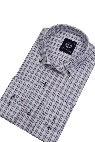 Erkek Ekose Klasik Uzun Kol Gömlek Oxford BGL-ST02990 - 9