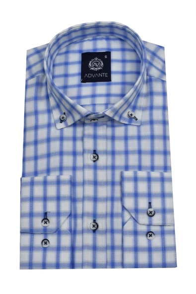 Erkek Ekose Klasik Uzun Kol Gömlek Oxford BGL-ST02987 - Resim 5