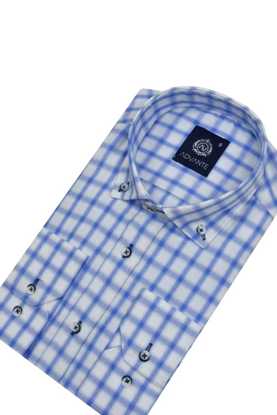 Erkek Ekose Klasik Uzun Kol Gömlek Oxford BGL-ST02987 - Resim 4