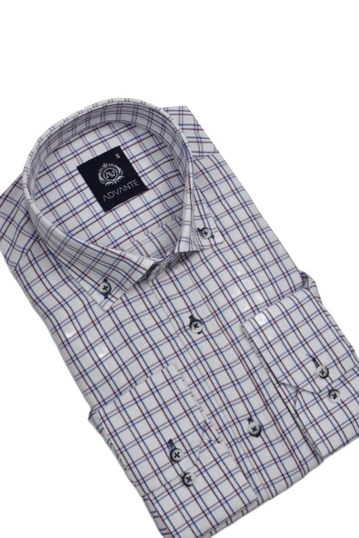 Erkek Ekose Klasik Uzun Kol Gömlek Oxford BGL-ST02990 - 6