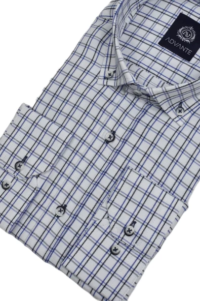 Erkek Ekose Klasik Uzun Kol Gömlek Oxford BGL-ST02990 - 8