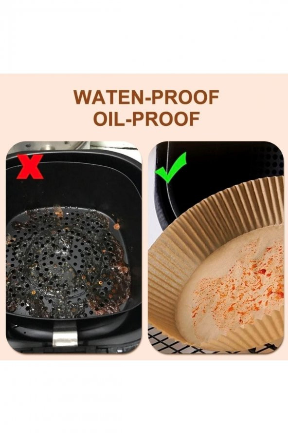 50 Adet 16X20cm Airfryer Pişirme Kağıdı Hava Fritözü Xiaomi Philips Yağsız Tefal Kumtel Mi Kağıt - 6