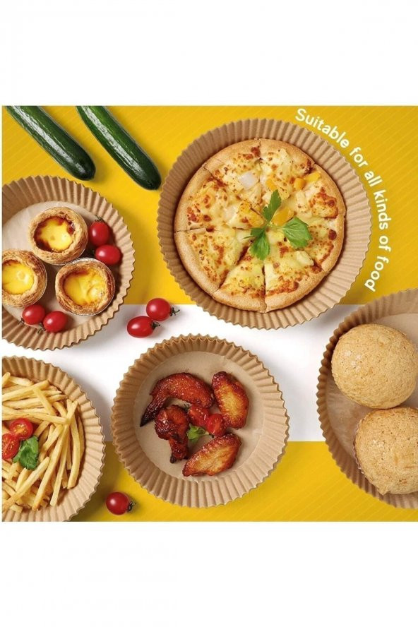 100 Adet 16X20cm Airfryer Pişirme Kağıdı Hava Fritözü Xiaomi Philips Yağsız Tefal Kumtel Mi Kağıt - 10