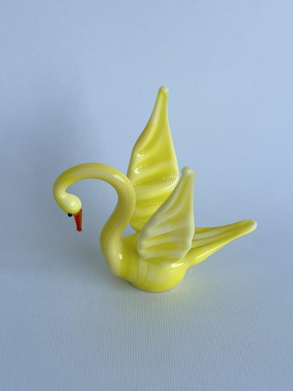 El Yapımı Murano Cam Kuğu Biblo A01 - Resim 2