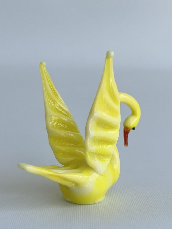 El Yapımı Murano Cam Kuğu Biblo A01 - Resim 4