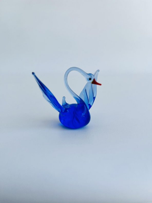 El Yapımı Murano Cam Kuğu Biblo A04 - Resim 2