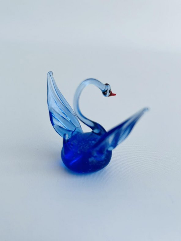 El Yapımı Murano Cam Kuğu Biblo A04 - Resim 6