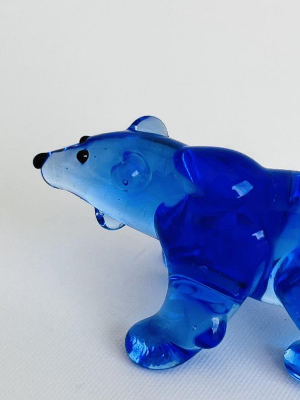 El Yapımı Murano Cam Kutup Ayısı Biblo A06 - Resim 5