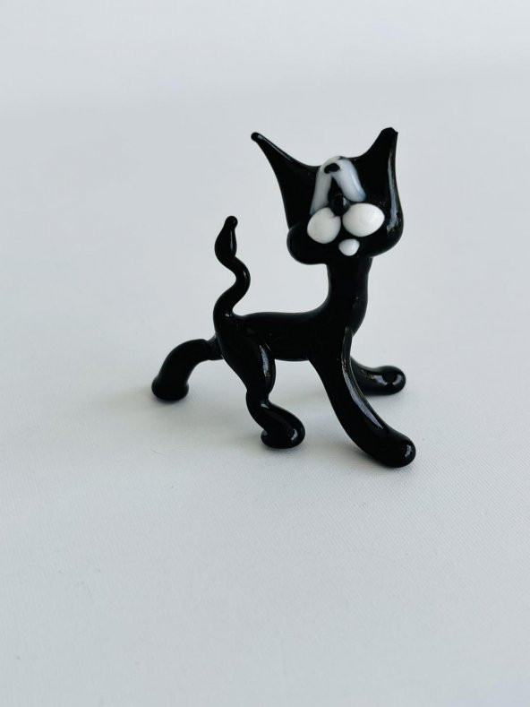 El Yapımı Murano Cam Kedi Biblo A08 - Resim 2