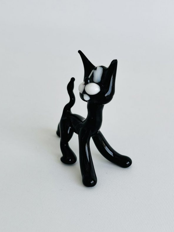 El Yapımı Murano Cam Kedi Biblo A08 - Resim 3
