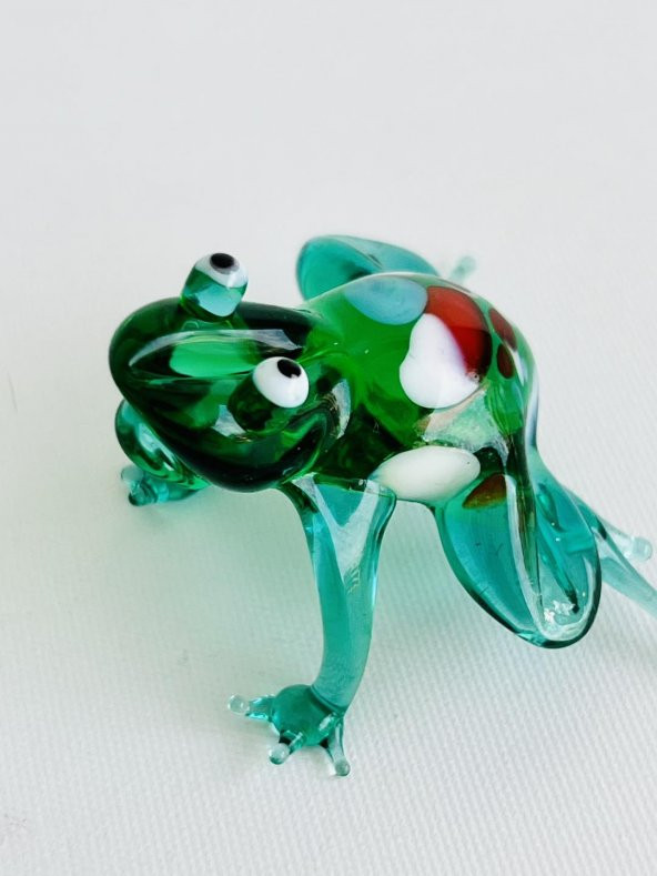 El Yapımı Murano Cam Kurbağa Biblo A07 - Resim 5