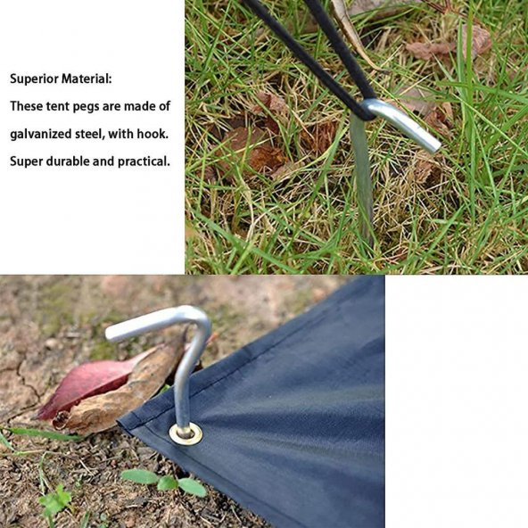 Evolite Tent Pegs 20cm Çelik Çadır Kazığı 6 ad. - 4