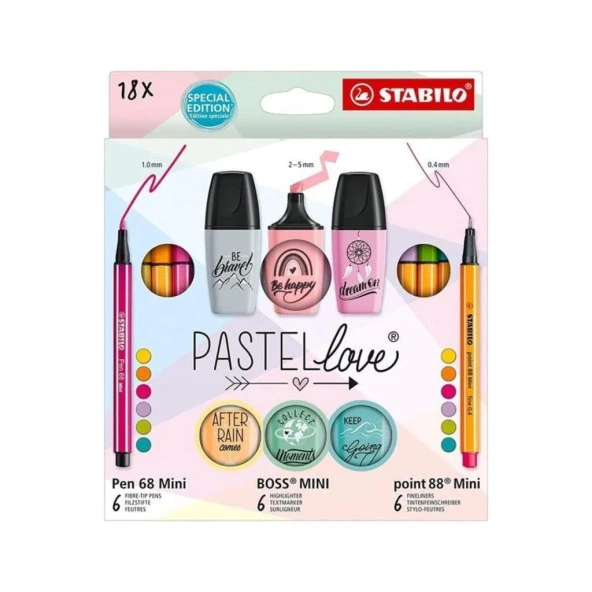 Stabilo Pastellove Mini Set 18'Li 77/5-8