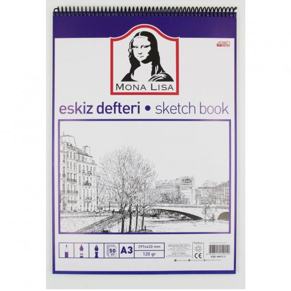 Mona Lisa Eskiz Defteri Telli A3 120 GR 50 YP MN13-3