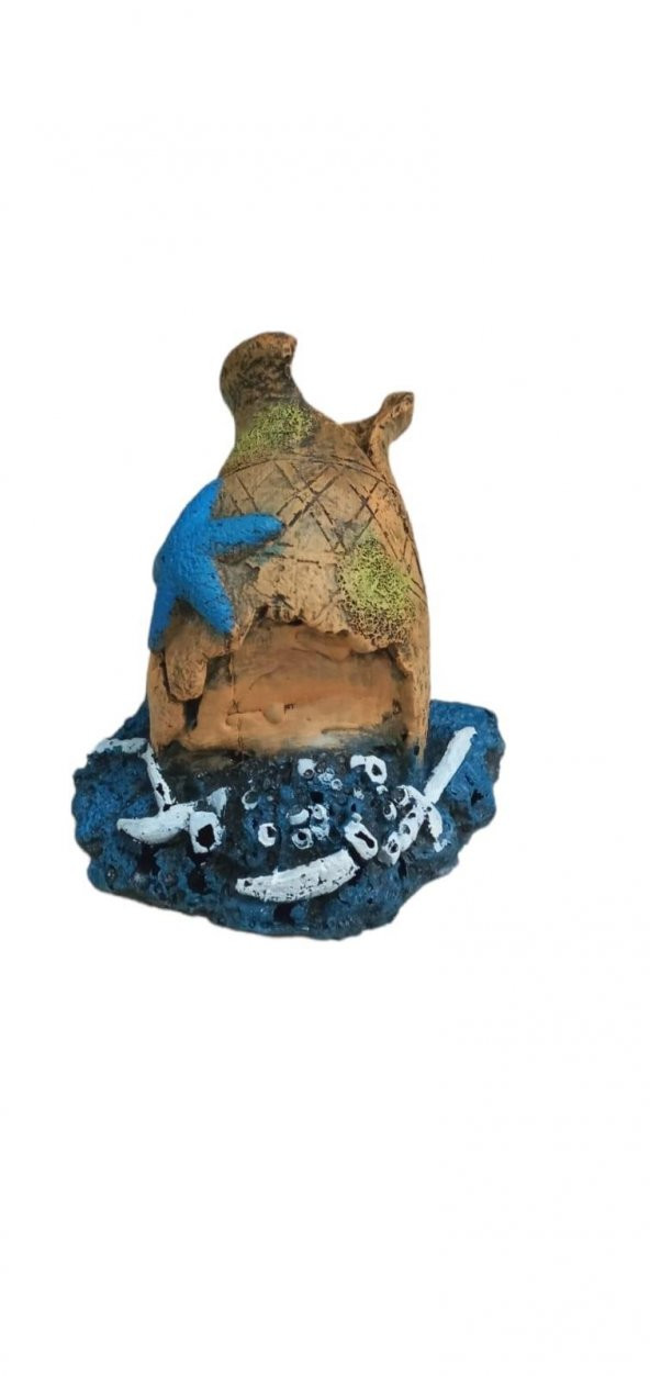 Akvaryum Dekoru Yıldızlı Fıçı 16x10 Cm - 2