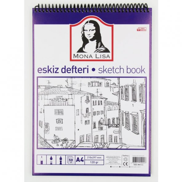 Mona Lisa Eskiz Defteri Telli A4 120 GR 50 YP MN13-4