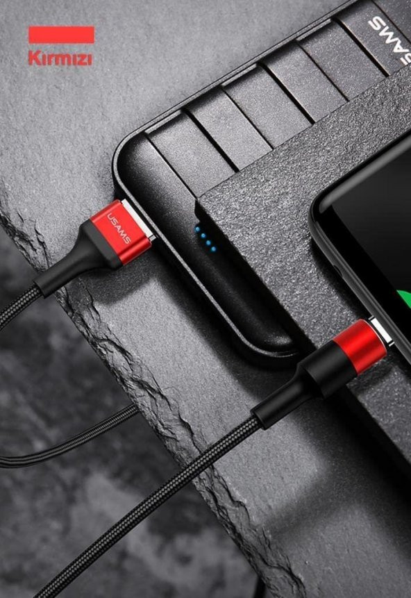 Usams 120Cm 2.0A Usb To Type-C Örgü Kaplama Şarj ve Data Kablosu - 2