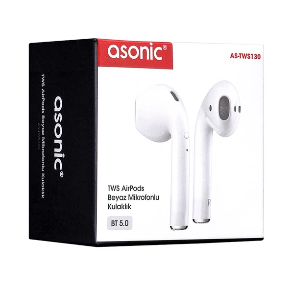 Asonic AS-TWS130 Beyaz Mobil Telefon Uyumlu Bluetooth Aipods Mikrofonlu Kulaklık - 35134