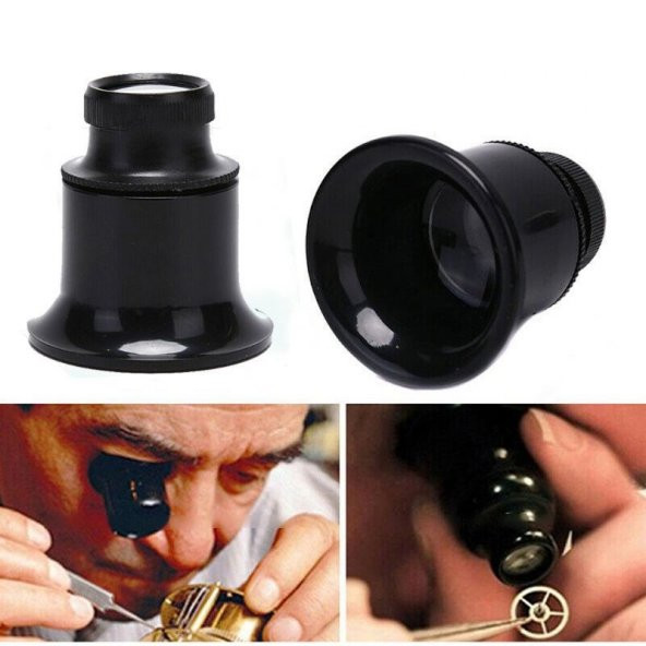 Saatçi Tamirci Kuyumcu Büyüteç 20x Büyüteç Optik Cam Lens - 6