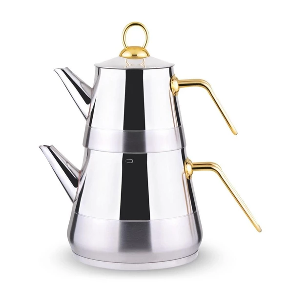 Lines Piramit Çaydanlık Orta Altın Kulp - Zücc64350