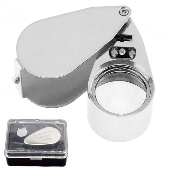 Led Işıklı Büyüteç 30x21 Çelik Büyüteç Lup Mercek Kuyumcu Büyüteci Tekstilciler Para Kontrol Büyüteç