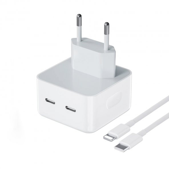 DVIP N45 35W Yeni Nesil Apple Uyumlu Çift PD Type-C Port Compact Çıkışlı Ev tipi Şarj Aleti Kablolu Set