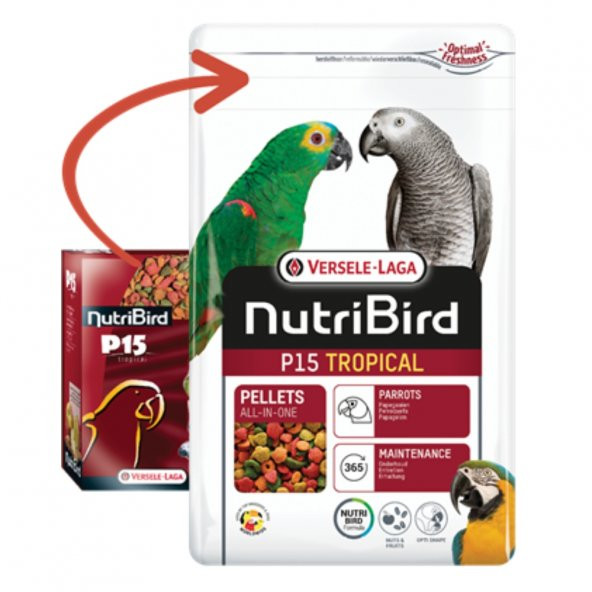 Versele Laga Nutribırd P15 Tropical Papağan Pellet Yem 1 Kg