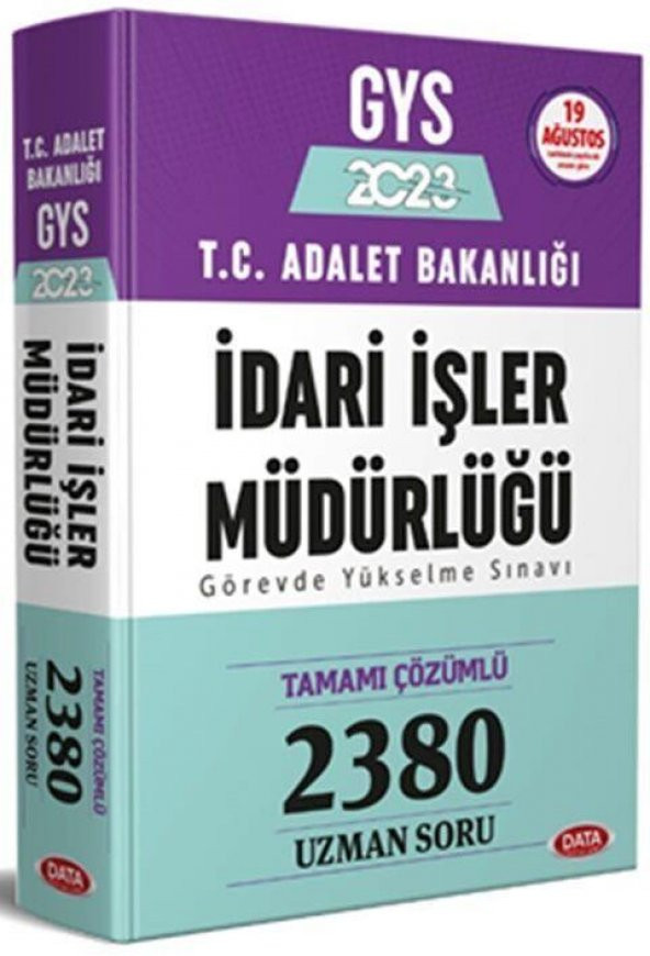 2023 Adalet Bakanlığı İdari İşler Müdürlüğü GYS 2380 Soru Bankası Data Yayınları
