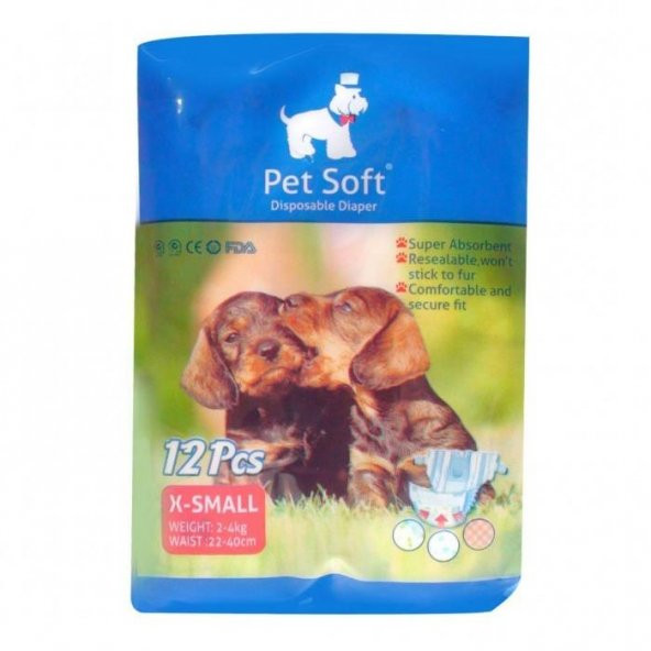 Pet Soft Köpek Tuvalet Kilotu 12 Li X Small