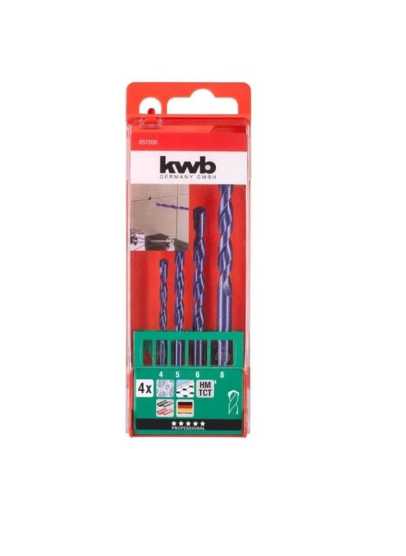 KWB Seramik Delme Uç Seti 4-8 mm 4 Parça 49051300 - 2