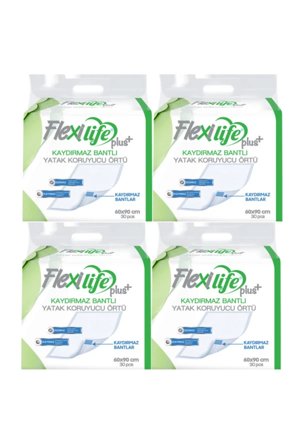 Flexilife Plus Kaydırmaz Bantlı Yatak Koruyucu Örtü 60x90 30'lu 4 paket / 120 adet