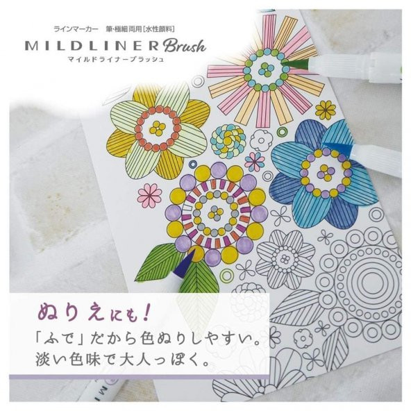 Zebra Mildliner Fırça Uçlu + Fosforlu Kalem Çift Uç WFT8-5C-RC-N - 4