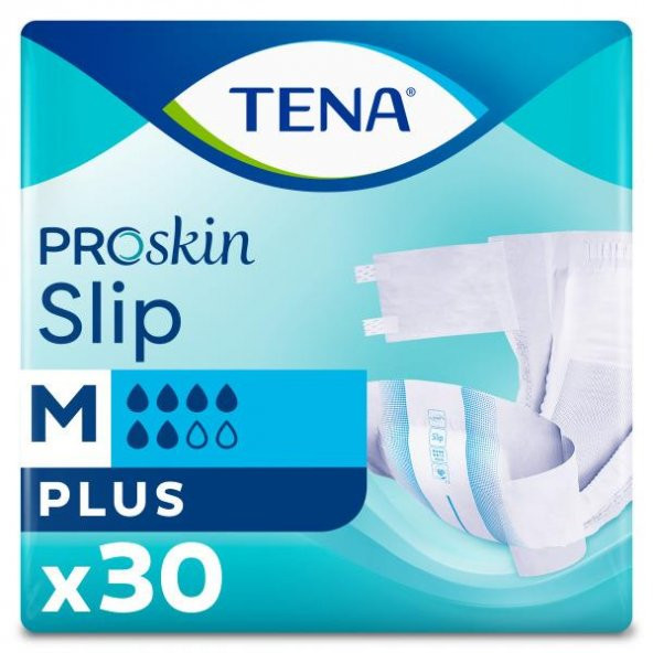 Tena Proskin Slip Plus 6 Damla Orta Boy Medium Belbantlı Hasta Bezi 30Lu Paket