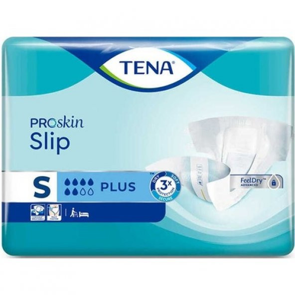 Tena Proskin Slip Plus 6 damla Küçük Boy Small Belbantlı Hasta Bezi 30lu 2 paket / 60 adet