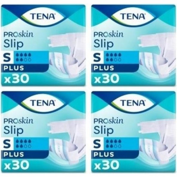 Tena Proskin Slip Plus 6 damla Küçük Boy Small Belbantlı Hasta Bezi 30lu 4 paket / 120 adet