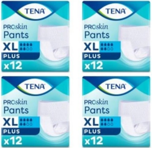Tena Proskin Pants Plus 6 damla Emici Külot Ekstra Büyük Boy Xlarge 12li 4 paket / 48 adet