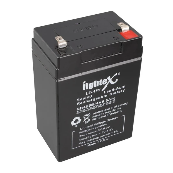 Ayt Lightex Lt-45n 4 Volt 5 Amper Kuru Akü Işıldak Aküsü - 3