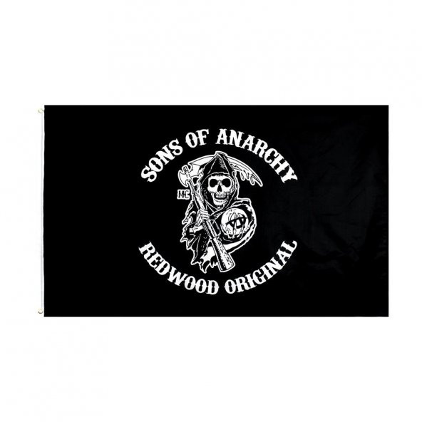 Sons Of Anarchy Baskılı Raşel Kumaş Dijital Baskı Bayrak