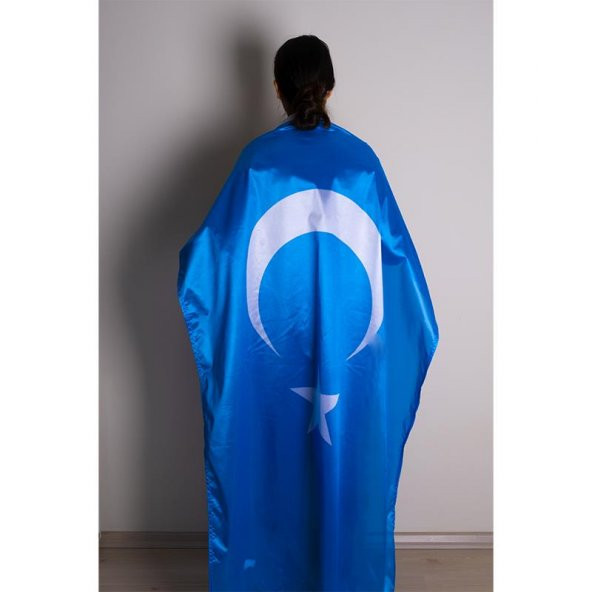 Doğu Türkistan Milli Gönder Bayrağı Raşel Kumaş Dijital Baskı - 2