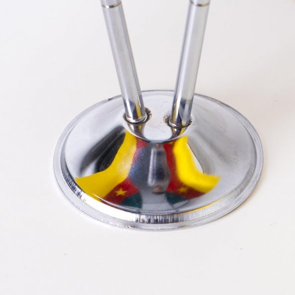 Kamerun 2li Masa Bayrağı Saten Kumaş Dijital Baskı 15x22,5 cm - Resim 3